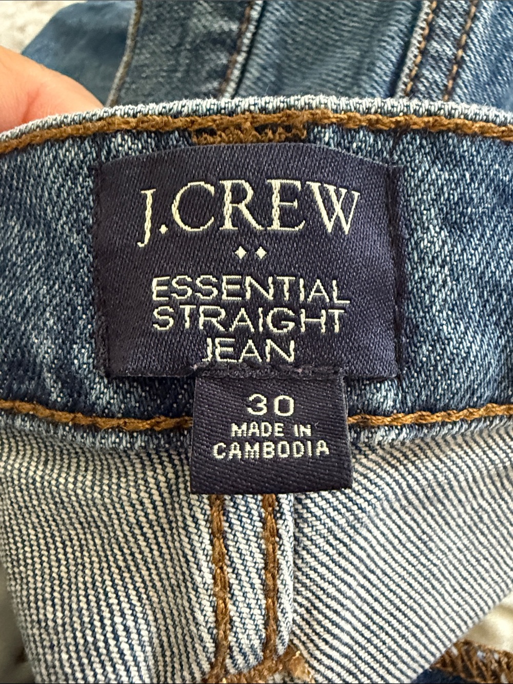 J. Crew women’s Straight Jeans — Medium Blue Denim